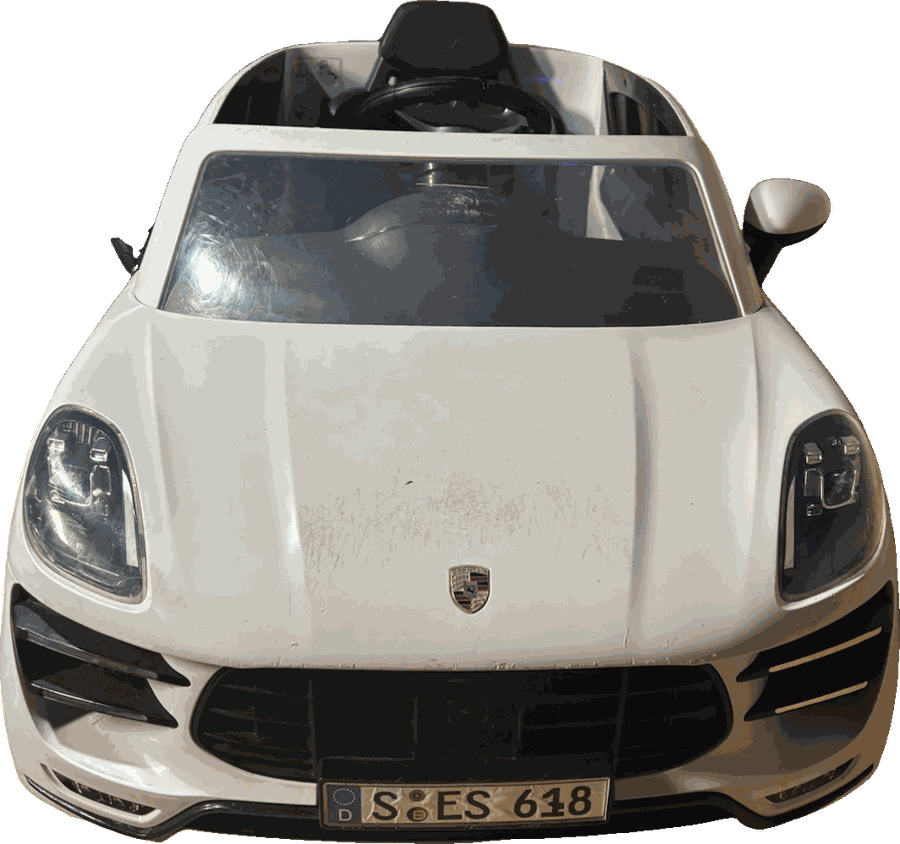 Kids' ride-on white Porsche-style luxury SUV
